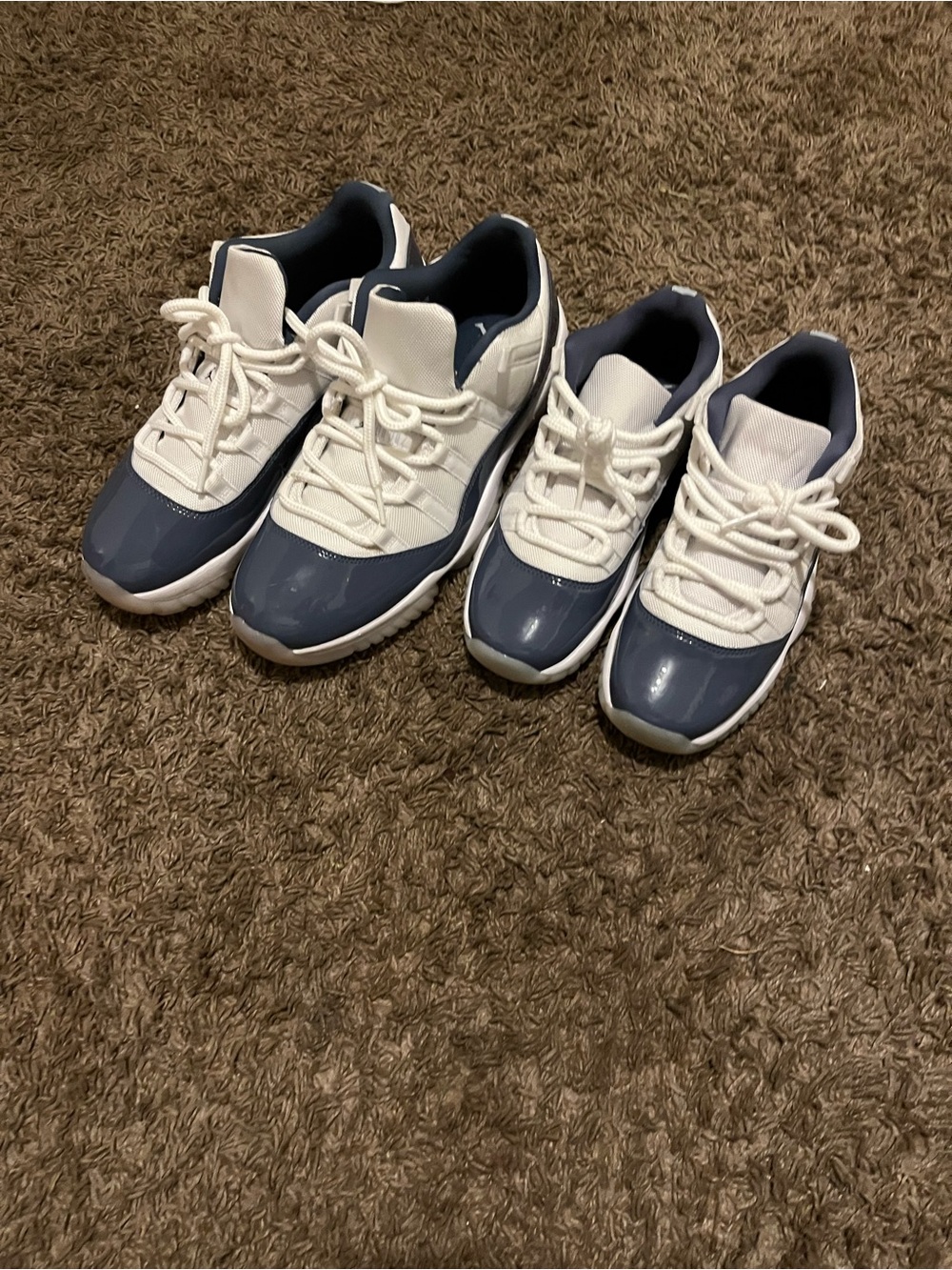 Jordan Kids White and Navy Low-Top Sneakers